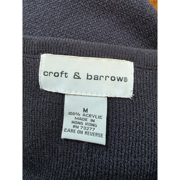 Croft & Barrow Womens M Leaf Pattern Knitted Vest Button-Front Autumn - Picture 5 of 7